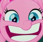 Size: 180x178 | Tagged: safe, screencap, pinkie pie, earth pony, pony, g4, my little pony: the movie, cropped, faic, looking at you, smiling