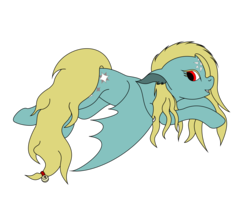 Size: 3232x2560 | Tagged: safe, artist:amora-silverspark, oc, oc only, oc:amora-silverspark, bat pony, pony, bell, flat colors, high res, lying down, smiling, solo