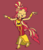 Size: 1542x1800 | Tagged: safe, artist:khuzang, sunset shimmer, equestria girls, equestria girls specials, g4, my little pony equestria girls: dance magic, beautiful, clothes, commission, cute, dancing, dress, eyes closed, female, flamenco dress, happy, high heels, ponied up, pony ears, red background, shimmerbetes, shoes, simple background, skirt, smiling, solo, sunset shimmer flamenco dress