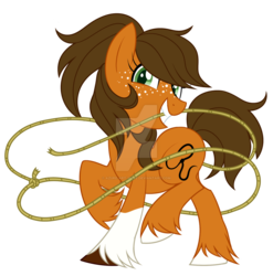 Size: 1024x1036 | Tagged: safe, artist:azure-art-wave, oc, oc only, oc:whiplash, earth pony, pony, female, mare, rope, simple background, solo, transparent background, watermark