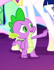 Size: 185x239 | Tagged: safe, screencap, spike, dragon, celestial advice, g4, my little pony: friendship is magic, cropped, male, offscreen character, solo