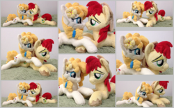 Size: 2560x1600 | Tagged: safe, artist:burgunzik, bright mac, pear butter, earth pony, pony, g4, the perfect pear, duo, female, irl, male, photo, plushie, ship:brightbutter, shipping, straight
