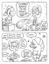 Size: 849x1100 | Tagged: safe, artist:circe, rarity, anthro, comic:soreloser, g4, black and white, comic, grayscale, monochrome, traditional art