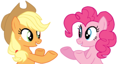 Size: 1023x537 | Tagged: safe, artist:cutegir101, applejack, pinkie pie, earth pony, pony, g4, base used, female, mare, simple background, transparent background