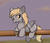 Size: 1171x1008 | Tagged: safe, artist:orang111, derpy hooves, pegasus, pony, g4, adventure in the comments, balancing, cheek fluff, chest fluff, cute, derp, derpabetes, ear fluff, eating, featured image, female, fence, fluffy, food, frown, hoof hold, leg fluff, log, mare, muffin, perch, perching, prone, scrunchy face, signature, solo