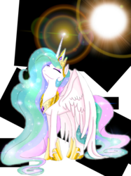 Size: 676x906 | Tagged: safe, artist:tsundra, princess celestia, pony, g4, female, happy, solo