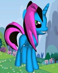 Size: 321x405 | Tagged: safe, oc, oc only, oc:raxonxvi, pony, 3d, 3d pony creator, femboy, grin, male, missing cutie mark, smiling, solo