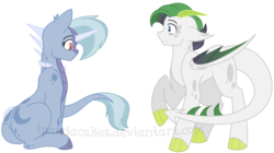 Size: 1600x896 | Tagged: safe, artist:ipandacakes, oc, oc only, oc:blue moonstone, oc:tanzanite, dracony, hybrid, interspecies offspring, offspring, parent:rarity, parent:spike, parents:sparity, simple background, story included, transparent background