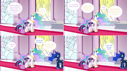 Size: 2564x1444 | Tagged: safe, artist:hakunohamikage, princess celestia, princess luna, twilight sparkle, alicorn, pony, ask-princesssparkle, g4, ask, engrish, tumblr, twilight sparkle (alicorn)