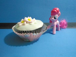 Size: 4160x3120 | Tagged: safe, artist:sashaartheart, pinkie pie, earth pony, pony, g4, cupcake, food, high res, irl, photo, solo, toy