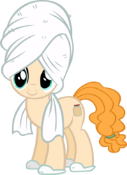 Size: 4070x5580 | Tagged: safe, artist:ironm17, pear butter, earth pony, pony, g4, the perfect pear, absurd resolution, clothes, cute, female, pearabetes, simple background, slippers, smiling, solo, towel, transparent background, vector