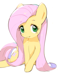Size: 960x1280 | Tagged: safe, artist:30clock, fluttershy, pegasus, pony, g4, cute, diabetes, female, looking at you, mare, shyabetes, simple background, smiling, solo, white background