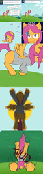 Size: 1600x6400 | Tagged: safe, artist:jake heritagu, scootaloo, pony, comic:ask motherly scootaloo, g4, ask, comic, female, hairpin, high res, motherly scootaloo, scootaloo can't fly, solo, sweatshirt