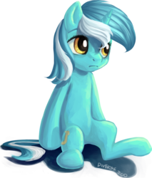 Size: 791x929 | Tagged: dead source, safe, artist:dzmaylon, lyra heartstrings, pony, unicorn, g4, female, looking away, mare, simple background, sitting, solo, three quarter view, transparent background