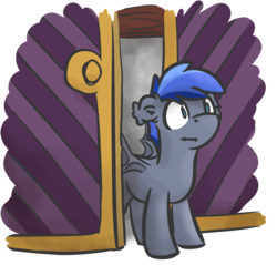 Size: 1731x1656 | Tagged: safe, artist:moemneop, oc, oc only, oc:prince rigel, bat pony, pony, closet, colt, ear fluff, floppy ears, male, solo