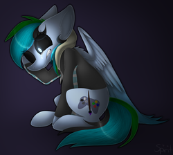 Size: 1936x1737 | Tagged: safe, artist:spirit-1, oc, oc only, pegasus, pony, black sclera, clothes, crying, female, hoodie, mare, sitting, solo