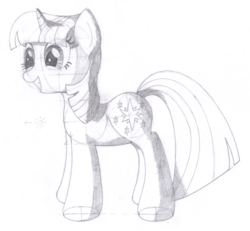 Size: 1420x1314 | Tagged: safe, artist:aafh, twilight sparkle, pony, g4, female, monochrome, solo, traditional art