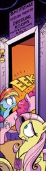 Size: 311x1136 | Tagged: safe, artist:andy price, idw, official comic, fluttershy, pinkie pie, rainbow dash, earth pony, pegasus, pony, g4, micro-series #3, my little pony micro-series, spoiler:comic, andy you magnificent bastard, female, hilarious, mare, meme origin, reacting to nudity, we don't normally wear clothes