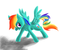 Size: 6071x4299 | Tagged: safe, artist:hananpacha, rainbow dash, pegasus, pony, g4, absurd resolution, female, mare, simple background, solo, spread wings, white background, wings
