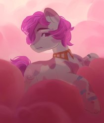 Size: 1679x2000 | Tagged: safe, artist:aphphphphp, oc, oc only, pony, collar, commission, looking at you, male, solo, stallion