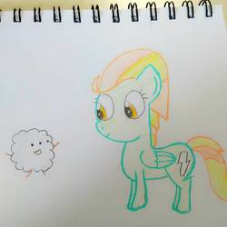 Size: 1280x1278 | Tagged: safe, artist:sumi-mlp25, lightning dust, pegasus, pony, g4, dust, female, simple background, smiling, standing, sumikko gurashi, traditional art, white background