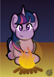 Size: 600x853 | Tagged: safe, artist:littletigressda, twilight sparkle, alicorn, pony, unicorn, g4, atg 2017, female, fire, fireplace, newbie artist training grounds, simple background, solo, twilight sparkle (alicorn), unicorn twilight