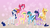 Size: 2200x1247 | Tagged: safe, artist:australian-senior, applejack, fluttershy, pinkie pie, rainbow dash, rarity, twilight sparkle, classical unicorn, crystal pony, earth pony, pegasus, pony, unicorn, kirindos, g4, alternate universe, cloven hooves, colored hooves, colored wings, colored wingtips, earth pony fluttershy, eyes closed, female, gradient mane, group, horn, leonine tail, mane six, mare, one eye closed, pegasus pinkie pie, race swap, red eyes, unicorn twilight, unshorn fetlocks, wink