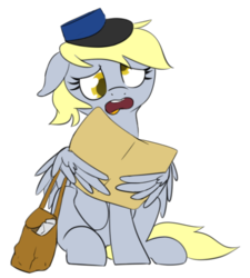 Size: 500x556 | Tagged: safe, artist:lux, derpy hooves, pegasus, pony, g4, confused, cute, female, lost, mailmare, mare, simple background, solo, transparent background, wing hands, wing hold, wings