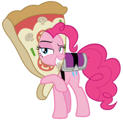 Size: 7100x7000 | Tagged: safe, artist:tardifice, pinkie pie, pony, g4, rock solid friendship, absurd resolution, female, pizza head, raised eyebrow, raised hoof, ridiculous, simple background, solo, transparent background, vector