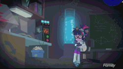 Size: 854x480 | Tagged: safe, screencap, sci-twi, twilight sparkle, equestria girls, g4, mad twience, my little pony equestria girls: summertime shorts, adorkable, animated, clothes, cute, dork, excited, eyes closed, female, gif, lab coat, laboratory, loop, mad scientist, nerdgasm, science, solo, twiabetes