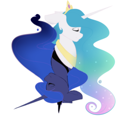 Size: 2000x2000 | Tagged: safe, artist:beashay, princess celestia, princess luna, pony, g4, bust, eyes closed, high res, portrait, simple background, smiling, transparent background