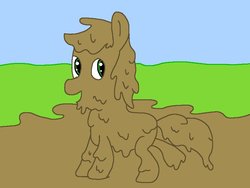 Size: 800x600 | Tagged: safe, artist:amateur-draw, oc, oc only, pony, covered in mud, downvote bait, mud, muddy, solo, wet and messy