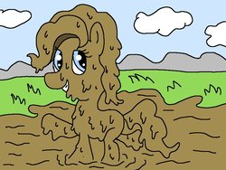 Size: 800x600 | Tagged: safe, artist:amateur-draw, pinkie pie, earth pony, pony, g4, covered in mud, downvote bait, female, mare, ms paint, mud, muddy, solo, wet and messy