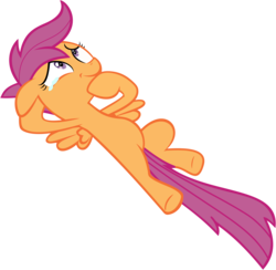 Size: 8497x8284 | Tagged: safe, artist:zeegaas, scootaloo, pegasus, pony, g4, sleepless in ponyville, absurd resolution, crying, female, filly, lying down, on back, simple background, solo, tears of joy, transparent background, vector