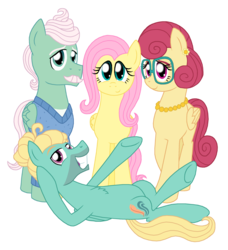 Size: 2001x2193 | Tagged: safe, artist:crazynutbob, fluttershy, gentle breeze, posey shy, zephyr breeze, pony, g4, chest fluff, family, high res, ship:shys, simple background, the shy family, transparent background