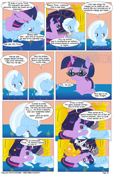 Size: 792x1224 | Tagged: safe, artist:dekomaru, artist:raimundo1941, trixie, twilight sparkle, oc, pony, g4, comic, female, lesbian, ship:twixie, shipping, spanish