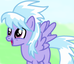 Size: 776x669 | Tagged: safe, derpibooru exclusive, cloudchaser, pegasus, pony, g4, female, happy, mare, missing cutie mark, solo