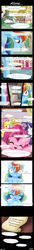 Size: 864x6355 | Tagged: safe, artist:aquariasc, applejack, fluttershy, pinkie pie, rainbow dash, rarity, spike, twilight sparkle, dragon, pony, comic:alone, g4, the mysterious mare do well, comic, confetti, dear princess celestia, ending, happy, happy ending, offscreen character, ponyville, scroll, smiling, sugarcube corner, the end