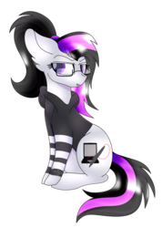 Size: 1024x1441 | Tagged: safe, artist:tomboygirl45, oc, oc only, earth pony, pony, clothes, female, hoodie, mare, simple background, sitting, solo, transparent background