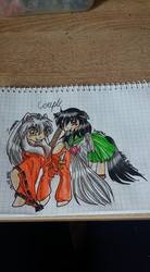 Size: 528x960 | Tagged: artist needed, safe, pony, inuyasha, kagome higurashi, lined paper, traditional art