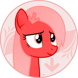 Size: 2200x2200 | Tagged: safe, artist:arifproject, oc, oc only, oc:downvote, pony, derpibooru, g4, arif's circle vector, bust, circle, derpibooru ponified, downvote's downvotes, high res, meta, ponified, simple background, smiling, solo, transparent background, vector