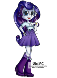 Size: 1024x1406 | Tagged: safe, artist:vixi-pc, rarity, equestria girls, g4, bedroom eyes, female, looking at you, simple background, solo, transparent background