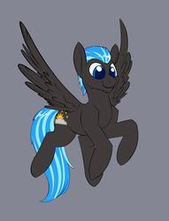 Size: 1400x1828 | Tagged: safe, artist:underpable, oc, oc only, oc:nimbus, pegasus, pony, commission, male, simple background, smiling, solo, stallion