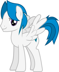 Size: 2093x2546 | Tagged: safe, artist:frownfactory, oc, oc only, oc:stratagem, pegasus, pony, .svg available, blue hair, blue mane, blue tail, high res, male, purple eyes, simple background, smiling, solo, stallion, svg, transparent background, vector, wings