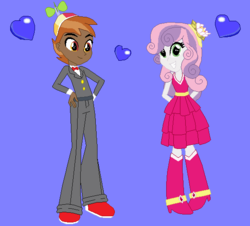 Size: 564x510 | Tagged: safe, artist:owletbrigthness, artist:selenaede, button mash, sweetie belle, equestria girls, g4, base used, equestria girls-ified, female, heart, male, ship:sweetiemash, shipping, straight