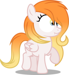 Size: 555x600 | Tagged: safe, artist:batmanbrony, oc, oc only, oc:soft flare, pegasus, pony, cute, female, filly, missing cutie mark, scrunchy face, simple background, transparent background, wide eyes