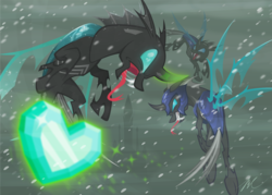 Size: 2520x1800 | Tagged: safe, artist:hexfloog, thorax, changeling, g4, changeling guard, contest, crystal empire, crystal heart, drone, vector
