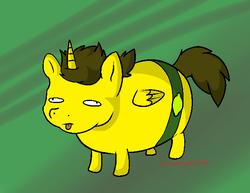 Size: 635x491 | Tagged: safe, artist:mochifries, alicorn, pony, adventure time, derp, lemongrab, male, ponified, solo, tongue out