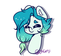 Size: 1024x938 | Tagged: safe, artist:ohgenjii, oc, oc only, oc:willow, pony, bust, ear fluff, portrait, simple background, solo, sticker, transparent background