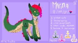 Size: 1432x792 | Tagged: safe, artist:princehoshi, oc, oc only, oc:marinasquid, pony, collar, ear piercing, piercing, reference sheet, solo